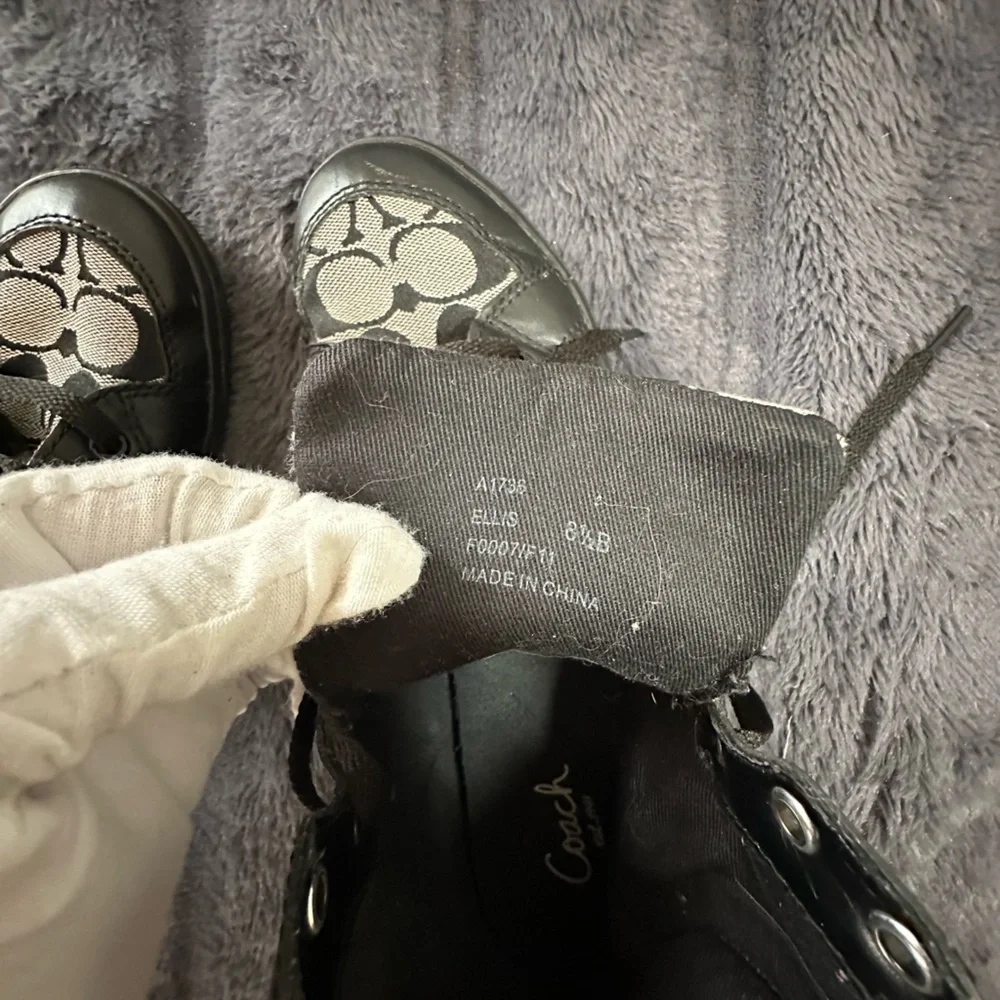 Coach Ellis High Top Sneakers Black and Gray US Women's Size 8.5 Y2K - Picture 12 of 12